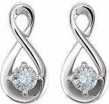 Platinum 1/5 CTW Natural Diamond Infinity-Inspired Earrings 