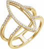 14K Yellow Gold 1/4 CTW Natural Diamond Geometric Ring