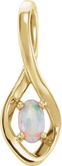 14K Yellow Natural White Opal Pendant