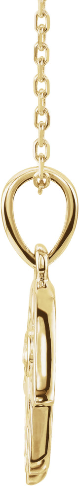 14K Yellow Gold .03 CTW Natural Diamond Hamsa 16-18" Necklace 