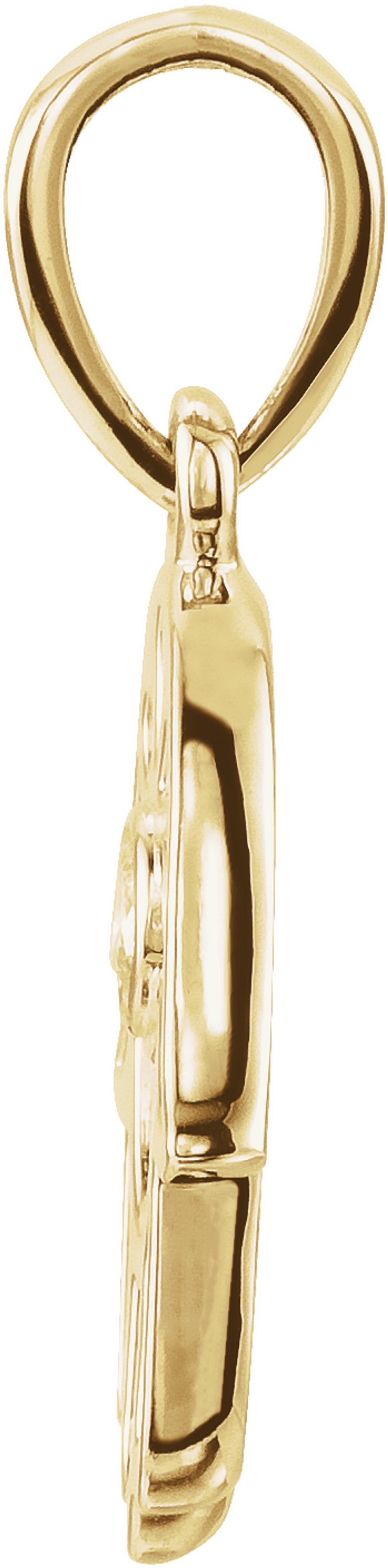 14K Yellow Gold .03 CTW Natural Diamond Hamsa Pendant 
