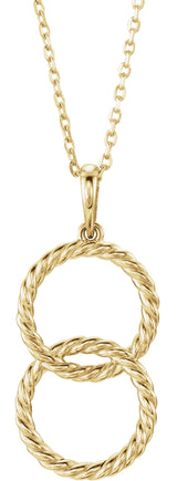 14K Yellow Interlocking Circle 16-18" Necklace