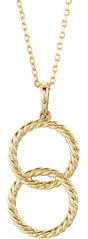 14K Yellow Interlocking Circle 16-18" Necklace