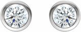 14K White Gold 1/2 CTW Natural Diamond Bezel-Set Earrings