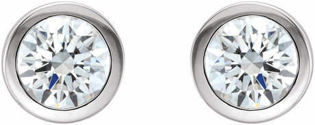14K White Gold 1/2 CTW Natural Diamond Bezel-Set Earrings