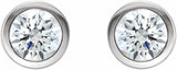14K White Gold 1/2 CTW Natural Diamond Bezel-Set Earrings