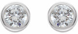 14K White 1/3 CTW Natural Diamond Bezel-Set Earrings