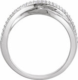 14K White .06 CTW Natural Diamond Criss-Cross Ring