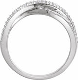 14K White Gold .06 CTW Natural Diamond Criss-Cross Ring