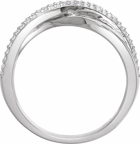14K White Gold .06 CTW Natural Diamond Criss-Cross Ring