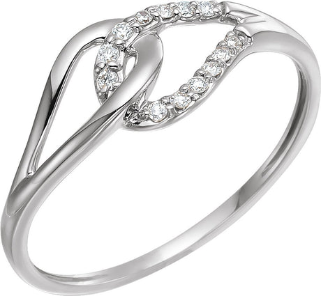 14K White .08 CTW Natural Diamond Ring