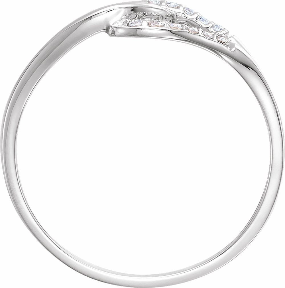 14K White .08 CTW Natural Diamond Ring