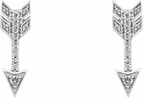 14K White 1/6 CTW Natural Diamond Arrow Earrings