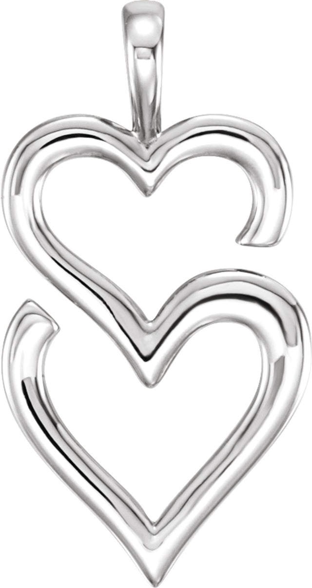 Sterling Silver Double Heart Pendant 