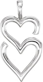 Sterling Silver Double Heart Pendant 