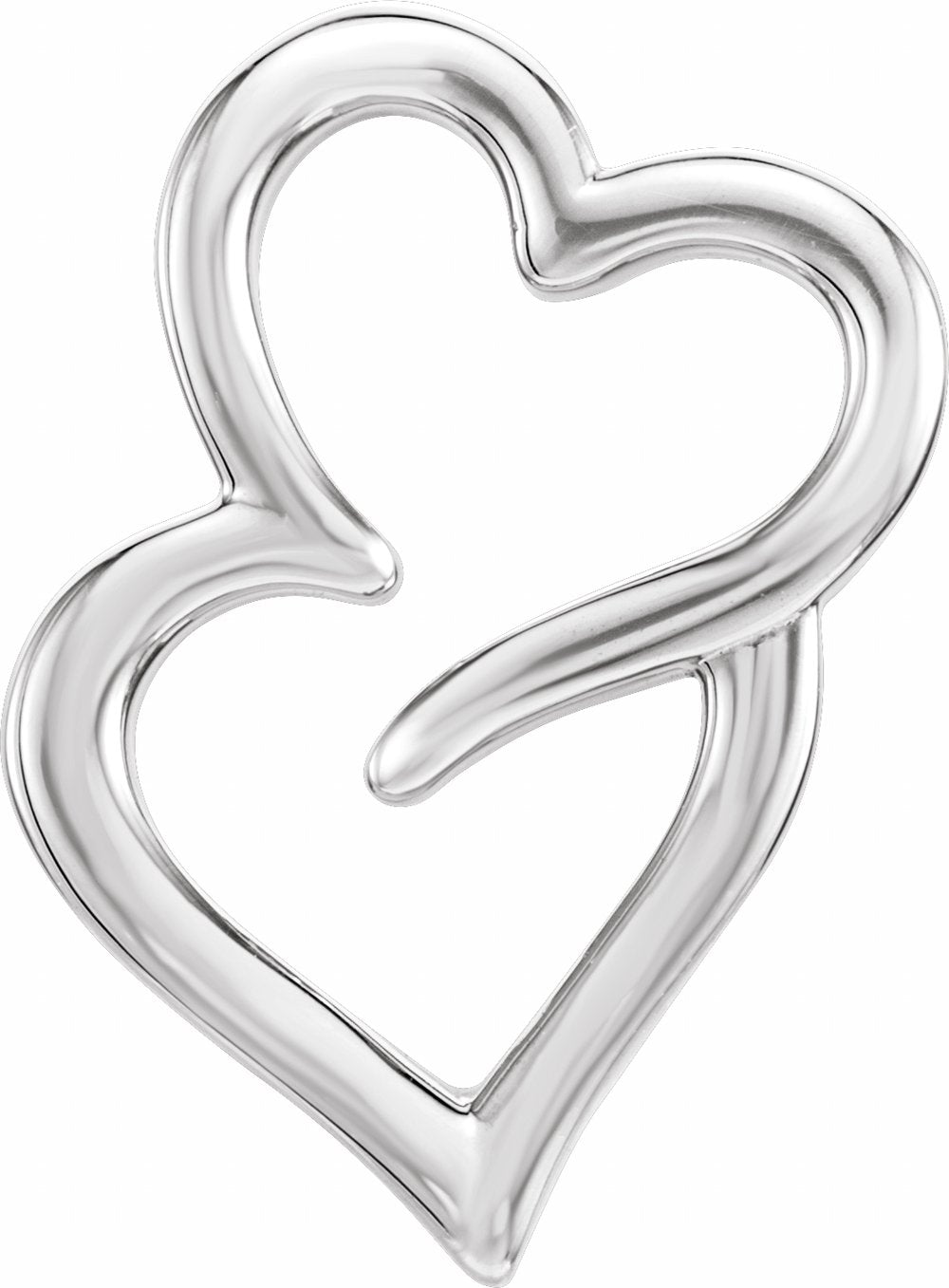 Sterling Silver Double Heart Slide Pendant