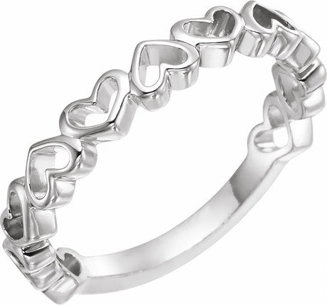 14K White Gold Heart Ring