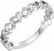 14K White Gold Heart Ring