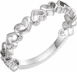 14K White Gold Heart Ring