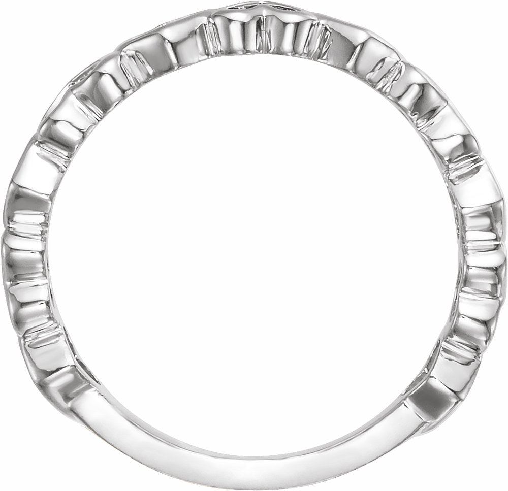 14K White Gold Heart Ring
