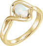 14K Yellow Natural Opal Cabochon Ring