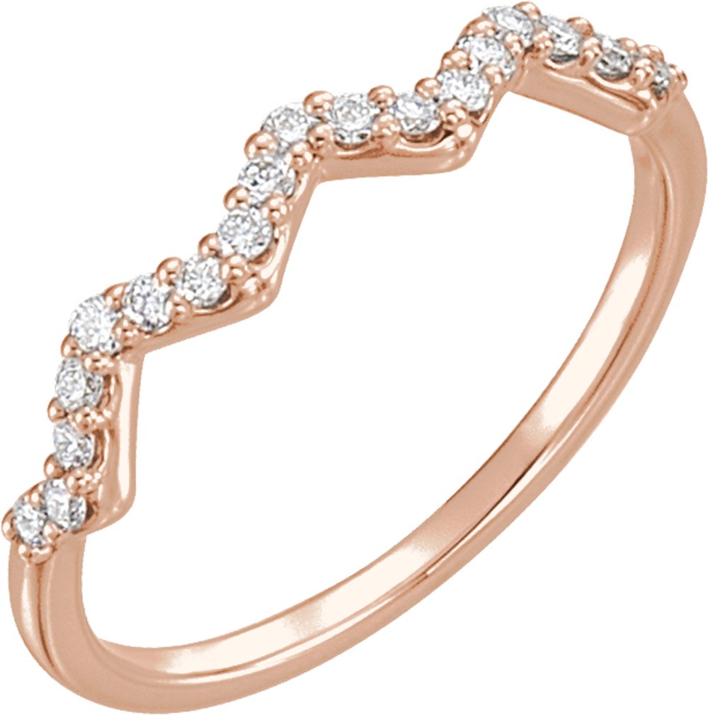 14K Rose 1/5 CTW Natural Diamond Stackable Ring