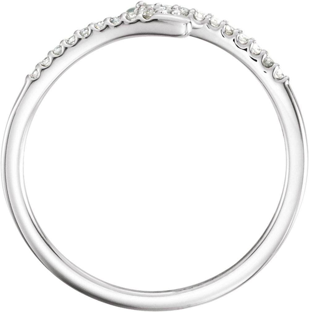 14K White 1/8 CTW Natural Diamond Stackable Ring