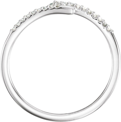 14K White 1/8 CTW Natural Diamond Stackable Ring