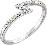 14K White 1/8 CTW Natural Diamond Stackable Ring
