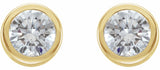 14K Yellow 1/3 CTW Natural Diamond Bezel-Set Earrings