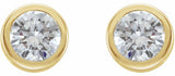 14K Yellow Gold 1/2 CTW Natural Diamond Bezel-Set Earrings