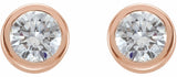 14K Rose 1/2 CTW Natural Diamond Bezel-Set Earrings