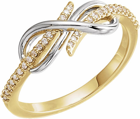 14K Yellow/White Gold 1/10 CTW Natural Diamond Infinity-Inspired Ring