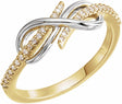 14K Yellow/White 1/10 CTW Natural Diamond Infinity-Inspired Ring