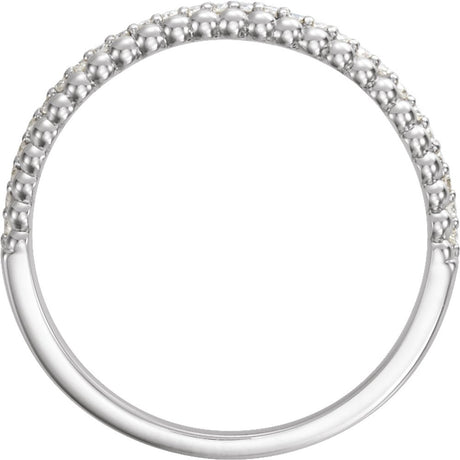 Sterling Silver 1/6 CTW Natural Diamond Beaded Ring