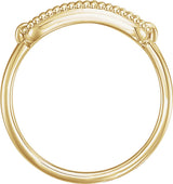 14K Yellow 15x6 mm Rectangle Beaded Signet Ring