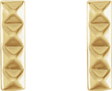 14K Yellow Pyramid Bar Earrings