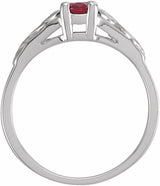 Sterling Silver January Youth Imitation Birthstone Ring