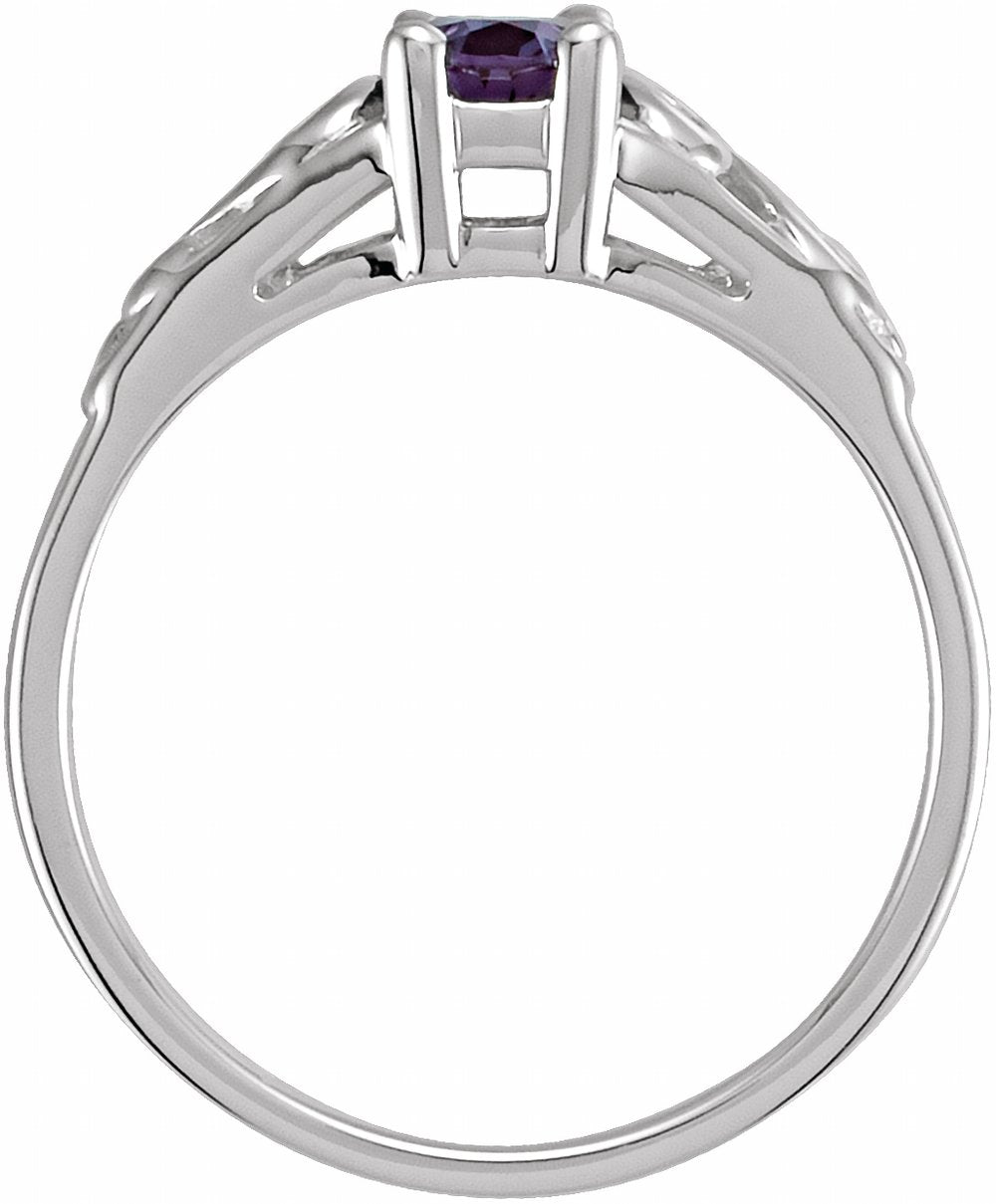 Sterling Silver June Youth Imitation Birthstone Ring