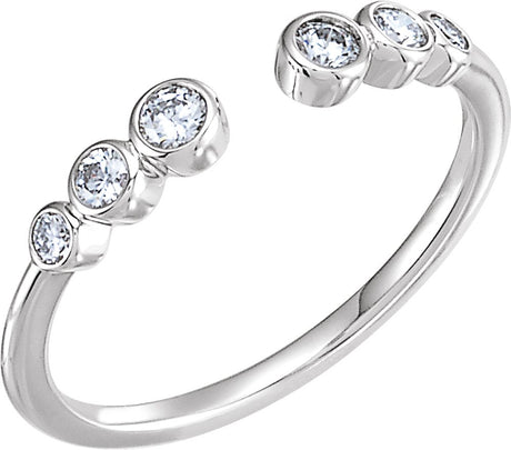 14K White Gold 1/4 CTW Natural Diamond Negative Space Ring
