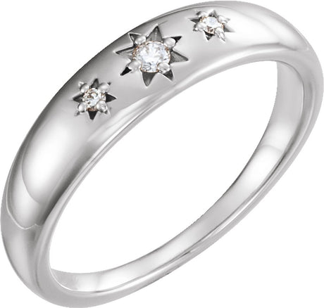 Sterling Silver .05 CTW Natural Diamond Star Ring