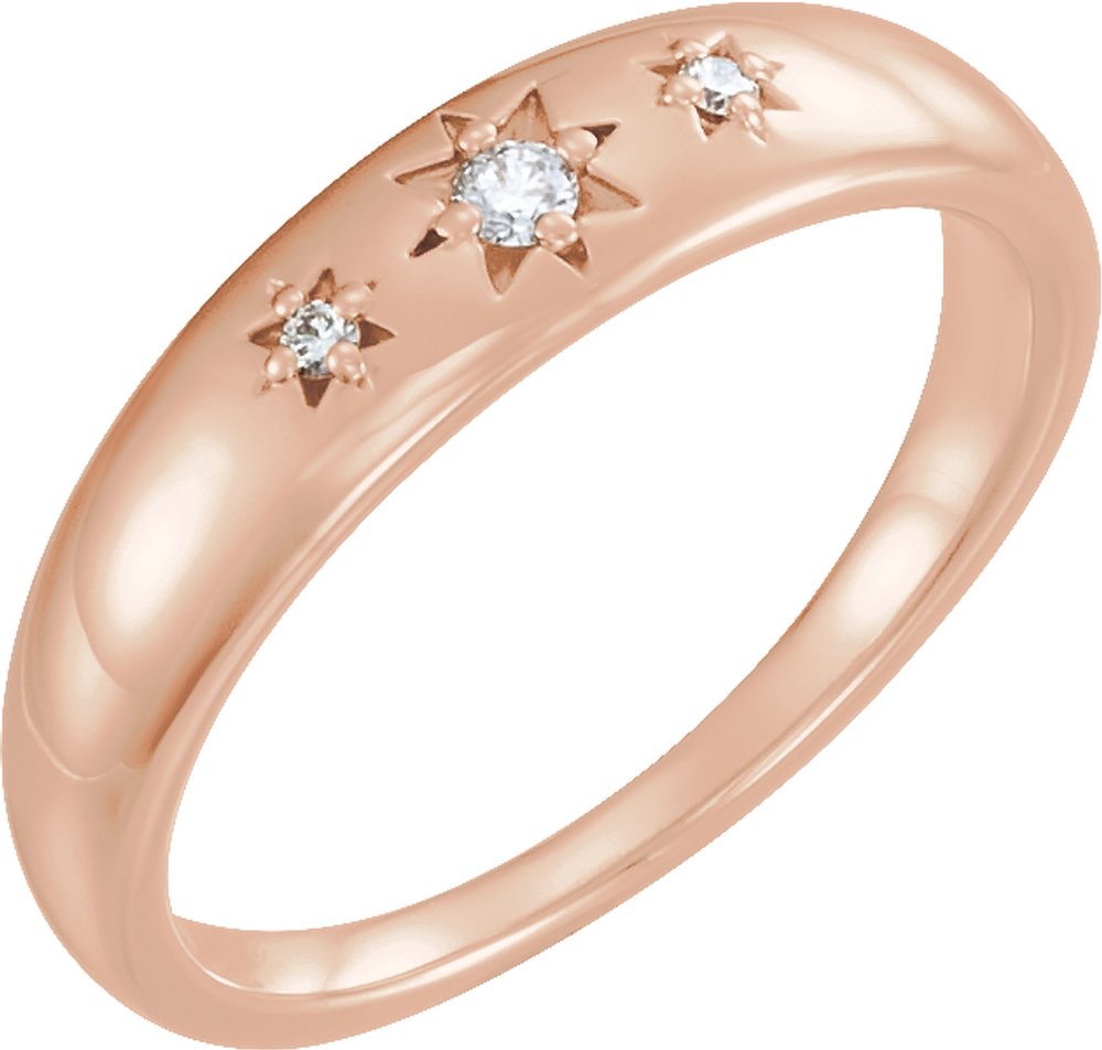 14K Rose .05 CTW Natural Diamond Star Ring