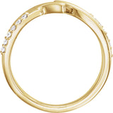 14K Yellow 1/8 CTW Natural Diamond Bypass Ring