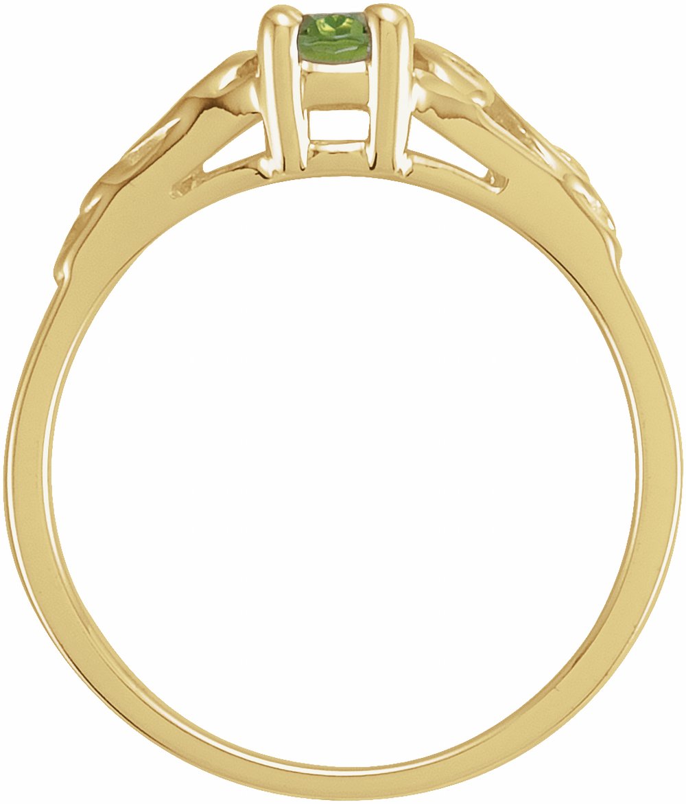 14K Yellow August Youth Imitation Birthstone Ring