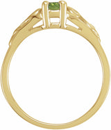 14K Yellow August Youth Imitation Birthstone Ring