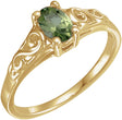 14K Yellow August Youth Imitation Birthstone Ring