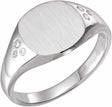 Sterling Silver .05 CTW Natural Diamond Square Signet Ring