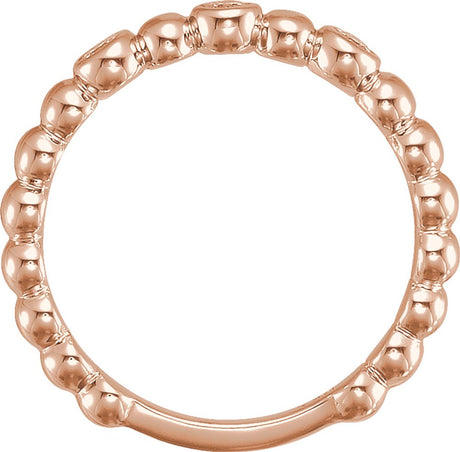 14K Rose Gold 1/8 CTW Natural Diamond Beaded Ring