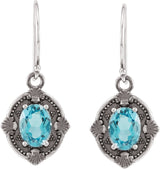 Sterling Silver Natural Swiss Blue Topaz Earrings