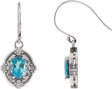 Sterling Silver Natural Swiss Blue Topaz Earrings